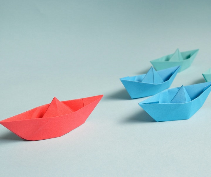 colourful origami boats